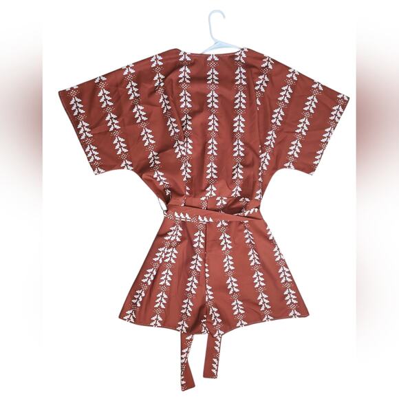 Rust and White Romper - Picture 3 of 5